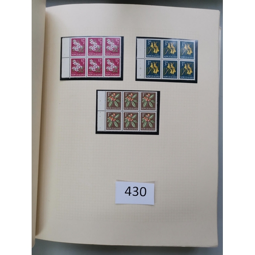 430 - NEW ZEALAND.  Mint collection in 2 Simplex albums with KGV defins to 1/- and Admiral 2/- and 3/-  Po... 