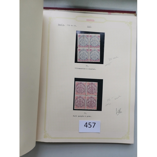 457 - RHODESIAS.  O.g. collection on cards and leaves in binder  incl. 1892-3 vals to 2/6d (2) and 5/-  18... 