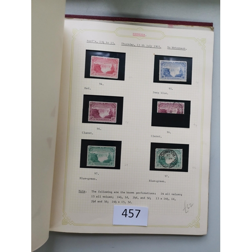 457 - RHODESIAS.  O.g. collection on cards and leaves in binder  incl. 1892-3 vals to 2/6d (2) and 5/-  18... 