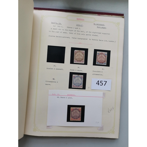 457 - RHODESIAS.  O.g. collection on cards and leaves in binder  incl. 1892-3 vals to 2/6d (2) and 5/-  18... 