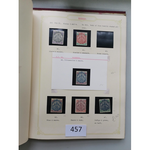 457 - RHODESIAS.  O.g. collection on cards and leaves in binder  incl. 1892-3 vals to 2/6d (2) and 5/-  18... 