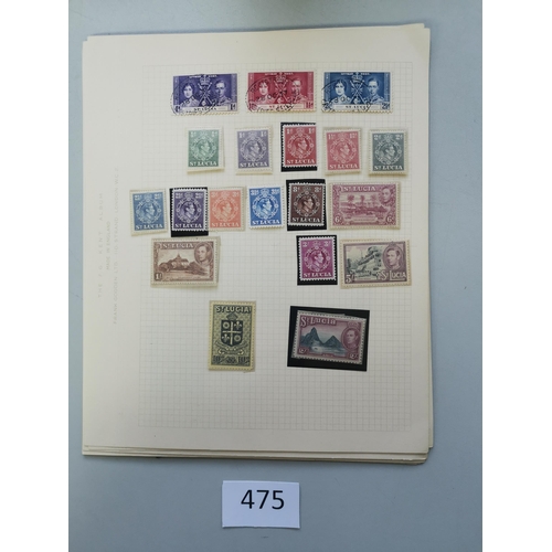 475 - ST LUCIA.  M collection on leaves  main value in KEVII-KGVI incl. 1902-3 to 1/-  1904-10 to 5/- (bot... 