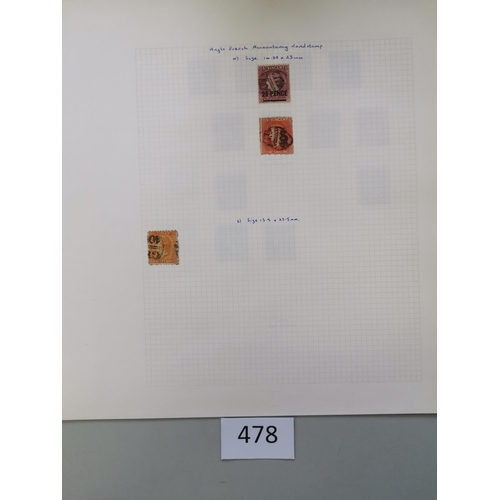 478 - ST VINCENT.  Collection of QV first types on leaves  vals to 1/- (13) and 5/-  generally clean good ... 