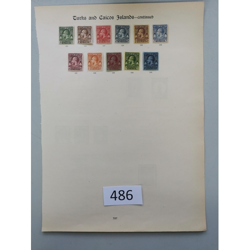 486 - TURKS AND CAICOS IS.  QV-KGV collection on Imperial leaves  nearly all M or unused  with 1881 surcha... 