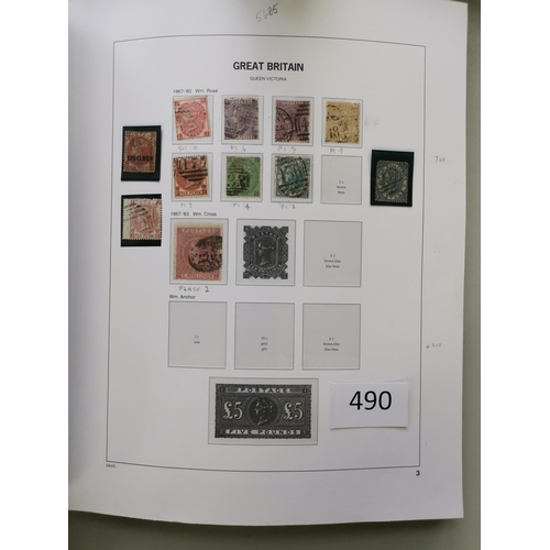 490 - GB MISC.  Collection to 1970 in boxed SG printed album  very mixed condition  incl. QV Embossed set ... 