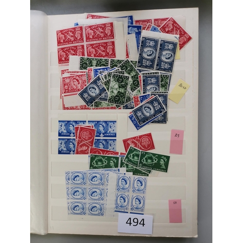 494 - GB MISC.  COMMEM STOCK. M (much unmounted) stock to 1965 with Wembleys incl. 1925 x 8 inc. blocks of... 