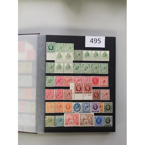 495 - GB MISC.  Ranges in small stockbook  QV-QE  main value in M or UM incl. QV Jubilees to 1/- green and... 