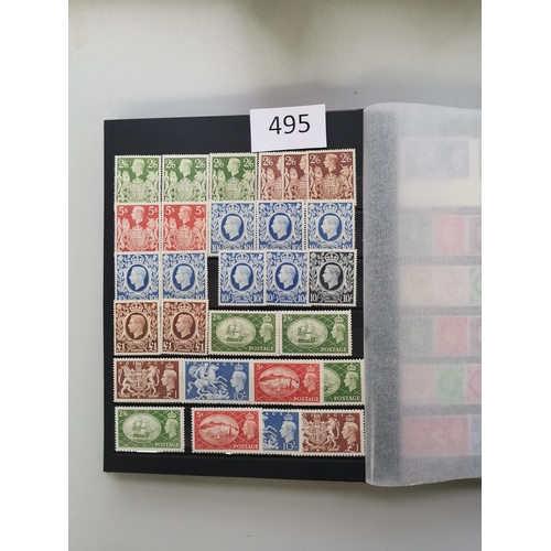 495 - GB MISC.  Ranges in small stockbook  QV-QE  main value in M or UM incl. QV Jubilees to 1/- green and... 