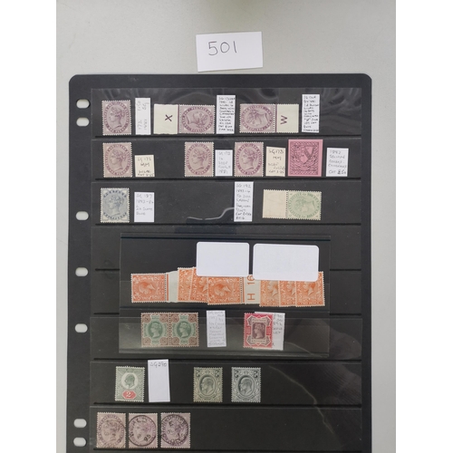 501 - GB MISC.  The balance of a collection  mainly M  incl. QV Surface Printed values unused or o.g. incl... 