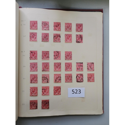 523 - GB MISC.  KEVII-KGV ranges on leaves  mixed condition  incl. KEVII used vals to 2/6d (15)  5/- (5)  ... 