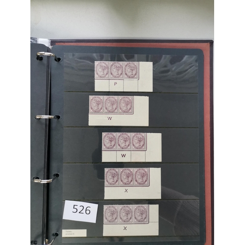 526 - GB MISC.  Various on stocksheets in 2 binders  incl. 3 stocksheets of QV ½d and 1d control singles a... 