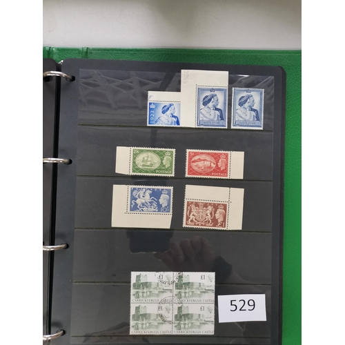 529 - GB MISC.  Various on stocksheets in binder incl. 1939-48 to £1 less 10/- dark blue and 5/- M  1951 2... 