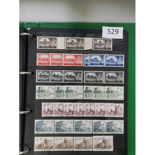 529 - GB MISC.  Various on stocksheets in binder incl. 1939-48 to £1 less 10/- dark blue and 5/- M  1951 2... 