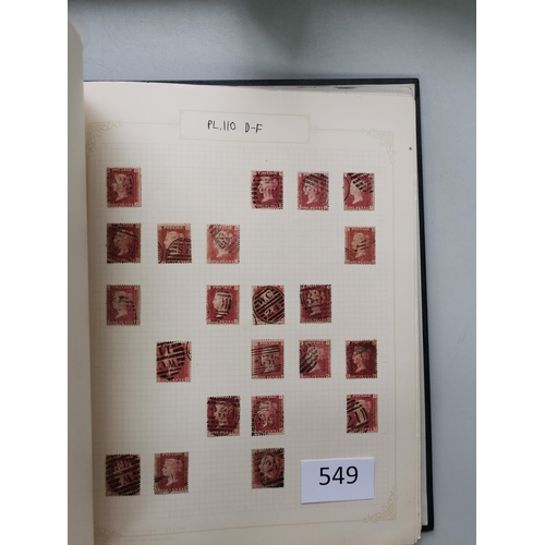 549 - QV.  1864 1d plates part re-constructions from pl.'s 100-112  between 33 and 207 of each  generally ... 