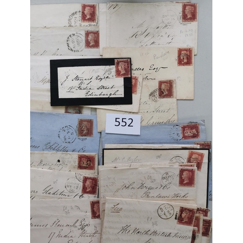 552 - QV.  POSTAL HISTORY. Range of covers bearing 1d stars incl. 14 for 1854-5 period  1857 issues incl. ... 