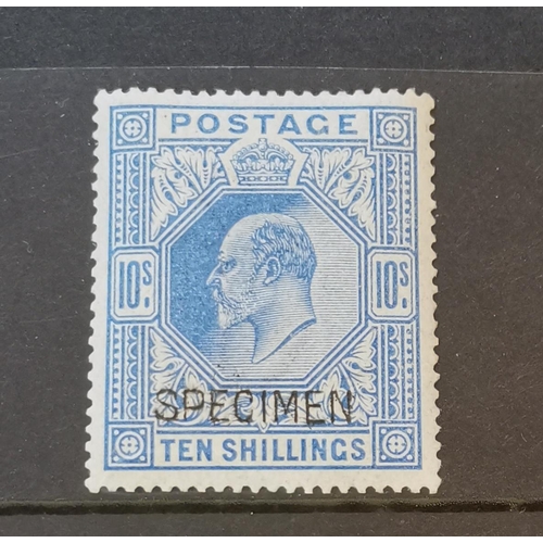 601 - KE VII.  1902-10 10/- ultramarine SPECIMEN fine UM. SG265s. (1)