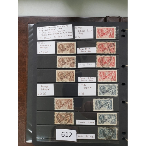 612 - ***VIDEO AVAILABLE*** KG V.  Collection on stocksheets in binder including higher values although co... 