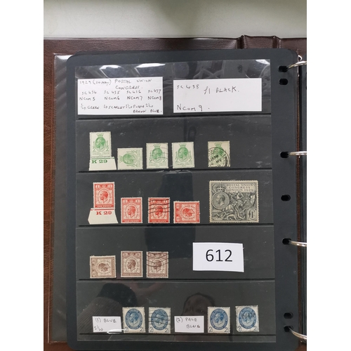 612 - ***VIDEO AVAILABLE*** KG V.  Collection on stocksheets in binder including higher values although co... 