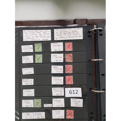 612 - ***VIDEO AVAILABLE*** KG V.  Collection on stocksheets in binder including higher values although co... 