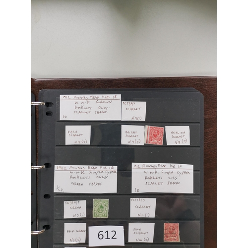 612 - ***VIDEO AVAILABLE*** KG V.  Collection on stocksheets in binder including higher values although co... 