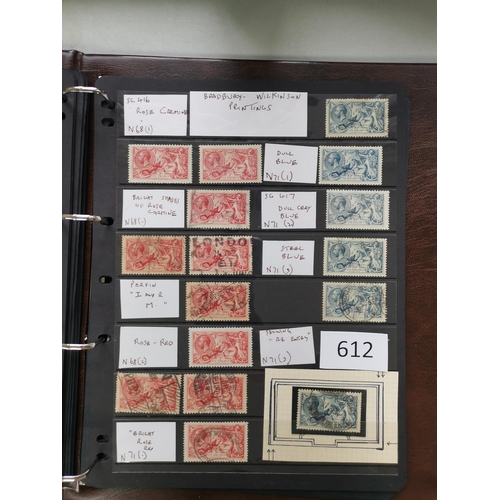 612 - ***VIDEO AVAILABLE*** KG V.  Collection on stocksheets in binder including higher values although co... 