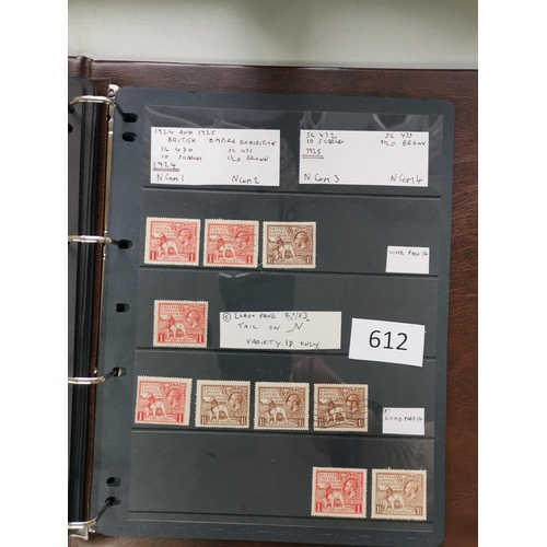 612 - ***VIDEO AVAILABLE*** KG V.  Collection on stocksheets in binder including higher values although co... 