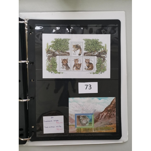 73 - MIXED WORLD.  WORLD WILDLIFE FUND. A UM collection of BC and Foreign sets on stocksheets in binder. ... 