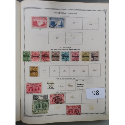 98 - MIXED WORLD.  Collection in red Ideal album  issues to c.1915  BC and Foreign  very mixed  noted Rho... 