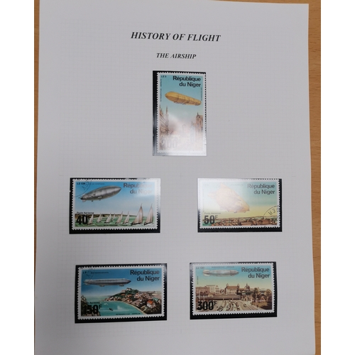 87 - MIXED WORLD.  The History of Flight thematic collection  mainly covers  written up on leaves  incl. ... 