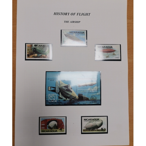 87 - MIXED WORLD.  The History of Flight thematic collection  mainly covers  written up on leaves  incl. ... 