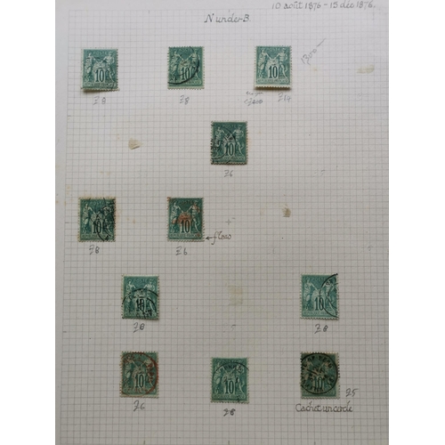 118 - FRANCE.  A collection of 1876-85 Peace and Commerce 'N' under 'B' types with unused or o.g. vals 1c ... 