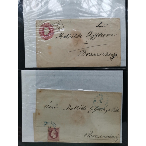 130 - GERMANY.  GERMAN STATES COVERS. Range with main interest in Brunswick incl. 1864 1sgr. yellow and 18... 