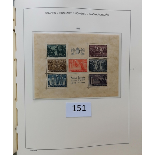 151 - HUNGARY.  A fine M or UM collection in boxed printed Schaubek album for 1871-1950 period  fairly com... 