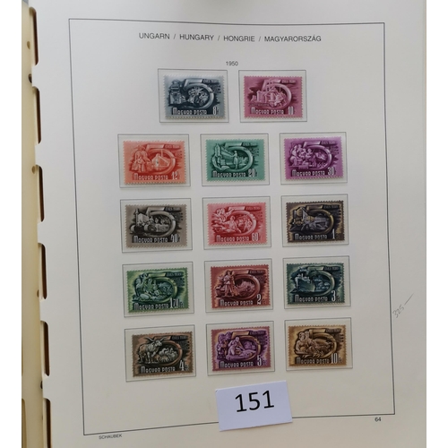 151 - HUNGARY.  A fine M or UM collection in boxed printed Schaubek album for 1871-1950 period  fairly com... 