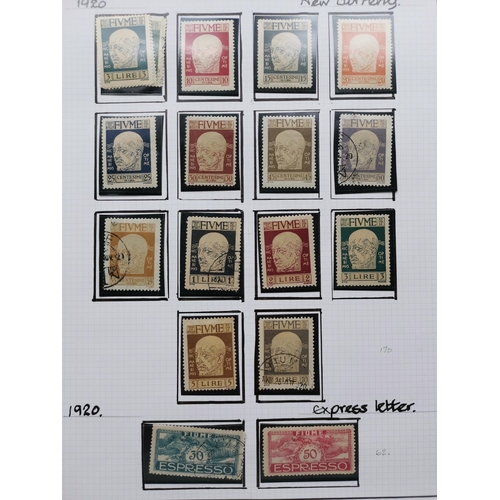 168 - ITALY.  FIUME. M and U collection  issues to 1924  incl  1918-19 most vals. M to 3k  5k and 10k  use... 