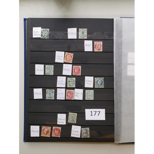 177 - NORWAY.  A used collection in stockbook from 1855 to c.early 20th century  incl. 1855 4sk x 16 (poor... 