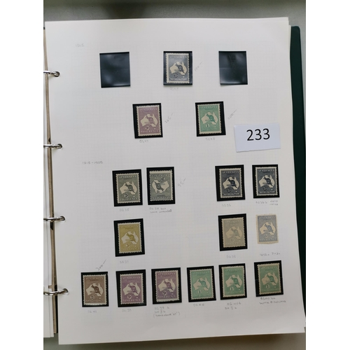 233 - AUSTRALIA.  M or UM collection to c.early 1990's in album  value in KGV incl. 1913 to 2/-  ½d inv. w... 