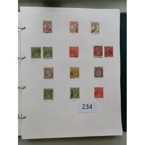 234 - AUSTRALIA.  A used collection in album  to 1999  main value in KGV incl. 1913 to 5/-  1915 to 5/-  1... 