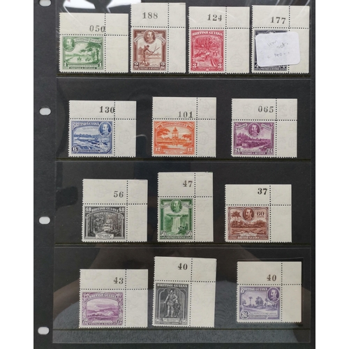 260 - BRITISH GUIANA.  BR. GUIANA. 1934 to $1 each value corner marginal UM from top right of sheet with s... 