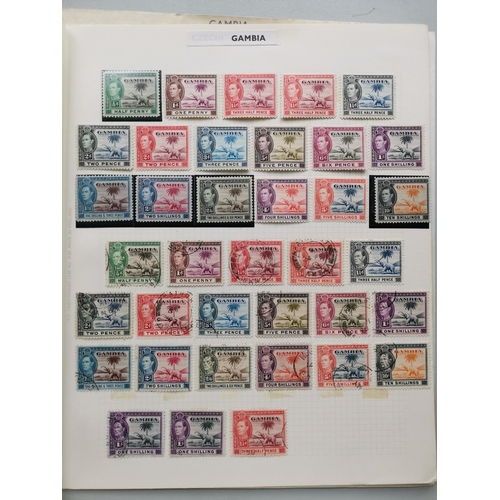 306 - GAMBIA.  KGVI ranges on leaves incl. 1938-46 to 10/- x 1 M set of 3 FU sets  1948 SW x 2 M sets and ... 