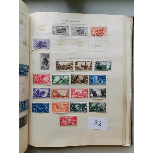 32 - MIXED WORLD.  Mainly Foreign collection in Ideal album  noted France and Colonies  Italy 1932 Fascis... 