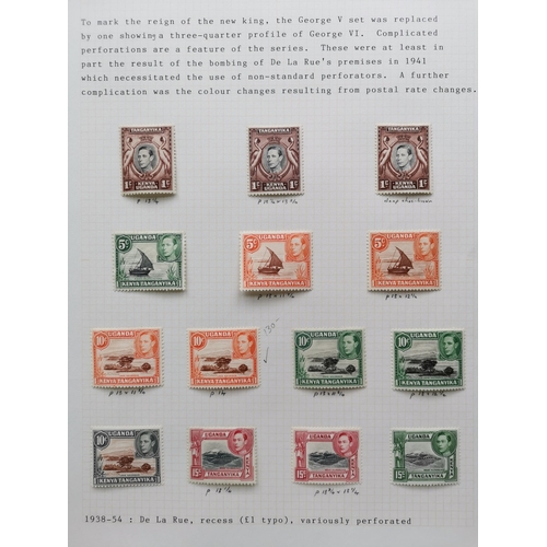 334 - KENYA, UGANDA AND TANGANYIKA.  KGVI M collection with defins to £1 (all 3 perfs)  incl. quite compre... 