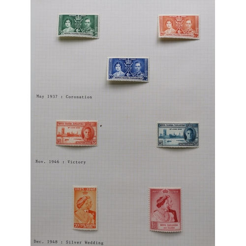 334 - KENYA, UGANDA AND TANGANYIKA.  KGVI M collection with defins to £1 (all 3 perfs)  incl. quite compre... 