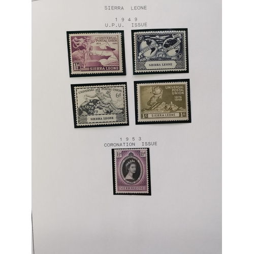 408 - SIERRA LEONE.  1903-1949 M/o.g. on leaves with 1903 set to £1  1904-5 to 5/-  1907-12 to 5/-  1912-2... 