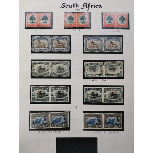 422 - SOUTH AFRICA.  KGV-VI M. collection on leaves with 1913-24 set to 10/-  Coil set of 4  1927-30 set t... 