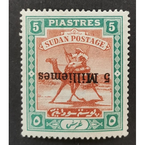 428 - SUDAN.  1903 5m on 5pi with surcharge inverted  o.g.  mark on gum. Clean Philatelic Foundation  New ... 