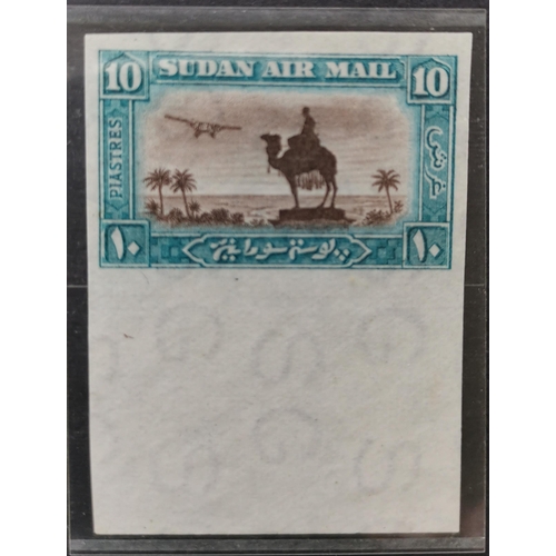 438 - SUDAN.  1931-37 Air 10p Colour Trial marginal imperf on ungummed watermarked paper. (1)