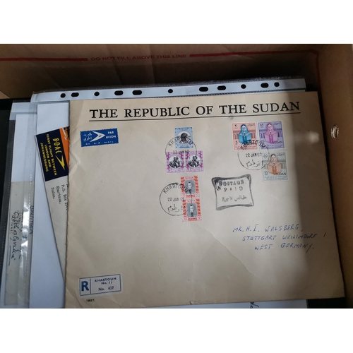 484 - SUDAN.  POSTAL HISTORY. A collection in 3 box files in carton  approx. 140 covers + various ancillar... 