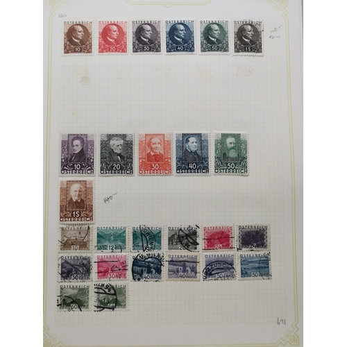 67 - AUSTRIA.  M and U collection on leaves from early issues to c. 1945  incl. 1858-9 3k black and 3k gr... 