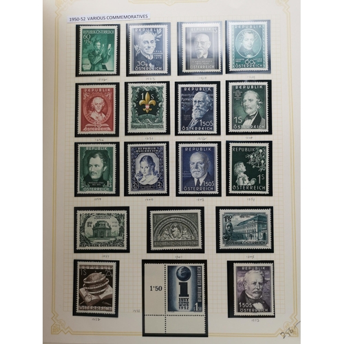 69 - AUSTRIA.  Collection of 1945 to mid 1950's on leaves  clean condition with M (much unmounted) and FU... 